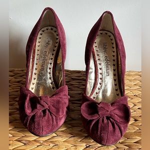 Libby Edelman Leather and Suede burgundy Women’s Wedges size 8.5